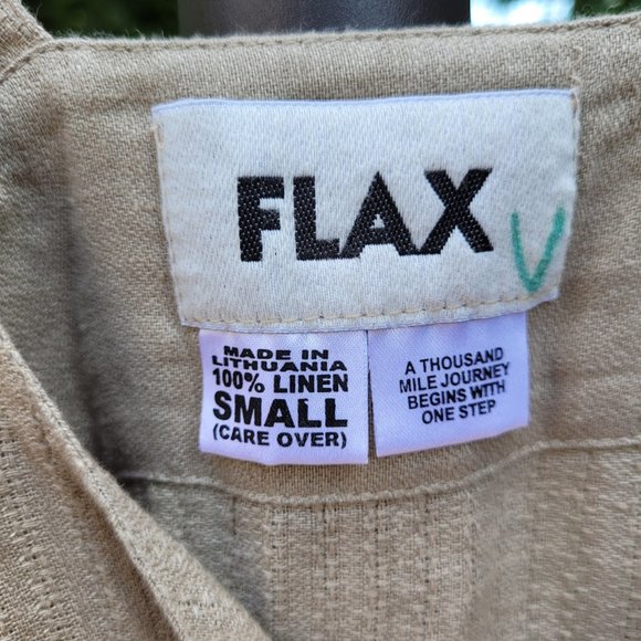 SOLD: VTG 90s FLAX Linen Jumper Dress Prairie Cottagecore Lagenlook Country Chic - Picture 6 of 7